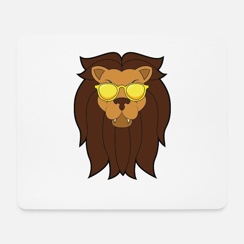 Löwe - Mousepad (Querformat) - Weiß