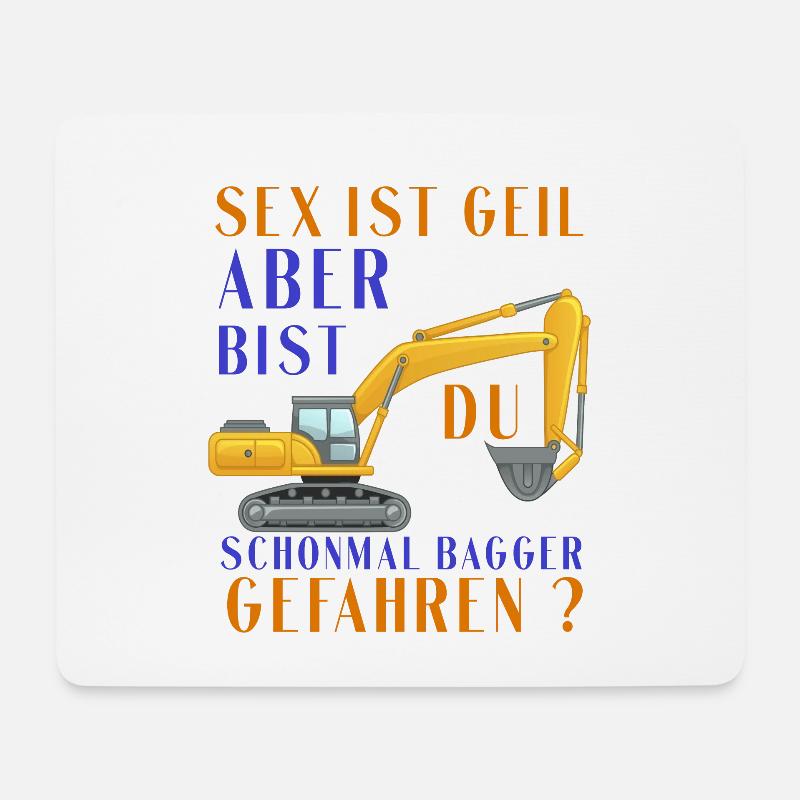 Bagger Shirt • Bagger fahren • Bagger Geschenke - Mousepad (Querformat) - Weiß