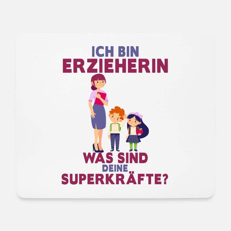 Erzieherin Geschenk Superkräfte • Erzieherin Tasse - Mousepad (Querformat) - Weiß