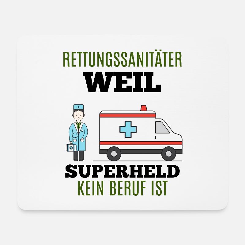 Sanitäter Shirt • Superheld • Sanitäter Geschenk - Mousepad (Querformat) - Weiß