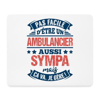 Humour ambulancier cadeau drôle original ambulance - Tapis de souris (format paysage) - blanc - Devant