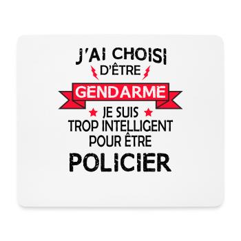 Gendarme vs. policeman funny humor gift - Mouse Pad (horizontal) - white - Front