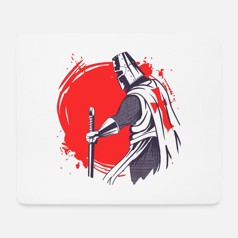 Chevalier - Tapis de souris (format paysage) - blanc