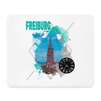 Freiburg Germany City Skyline Vintage Retro - Mouse Pad (horizontal) - white - Front