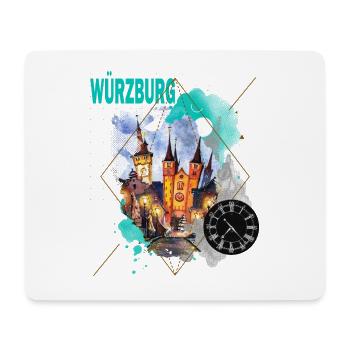 Würzburg Allemagne City Skyline Vintage Retro - Tapis de souris (format paysage) - blanc - Devant