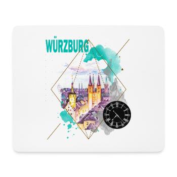 Würzburg Allemagne City Skyline Vintage Retro - Tapis de souris (format paysage) - blanc - Devant