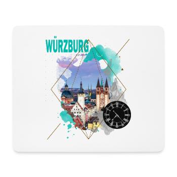 Würzburg Allemagne City Skyline Vintage Retro - Tapis de souris (format paysage) - blanc - Devant