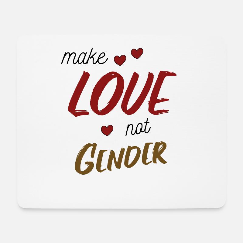 Lustiger Spruch Make Love not Gender Gendern - Mousepad (Querformat) - Weiß