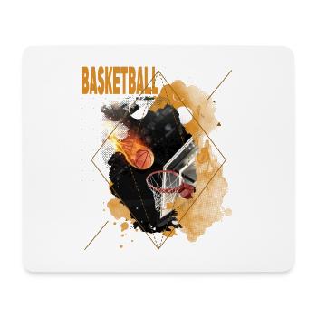 Basketball Fire Basketball Player Dunking Sport Retro - Mouse Pad (horizontal) - white - Front