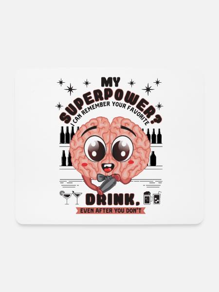 Drunk - Mousepad (Querformat) - Weiß