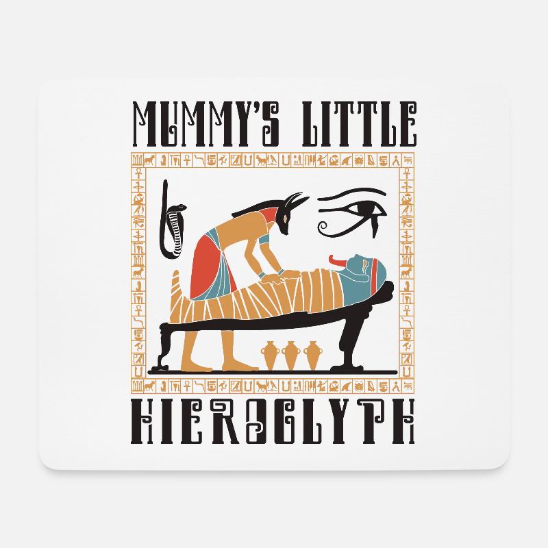 Die kleine Hieroglyphe der Mumie - Mousepad (Querformat) - Weiß