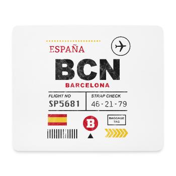 Étiquette de l’aéroport de Barcelone - Tapis de souris (format paysage) - blanc - Devant