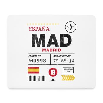 Étiquette d’aéroport de Madrid - Tapis de souris (format paysage) - blanc - Devant