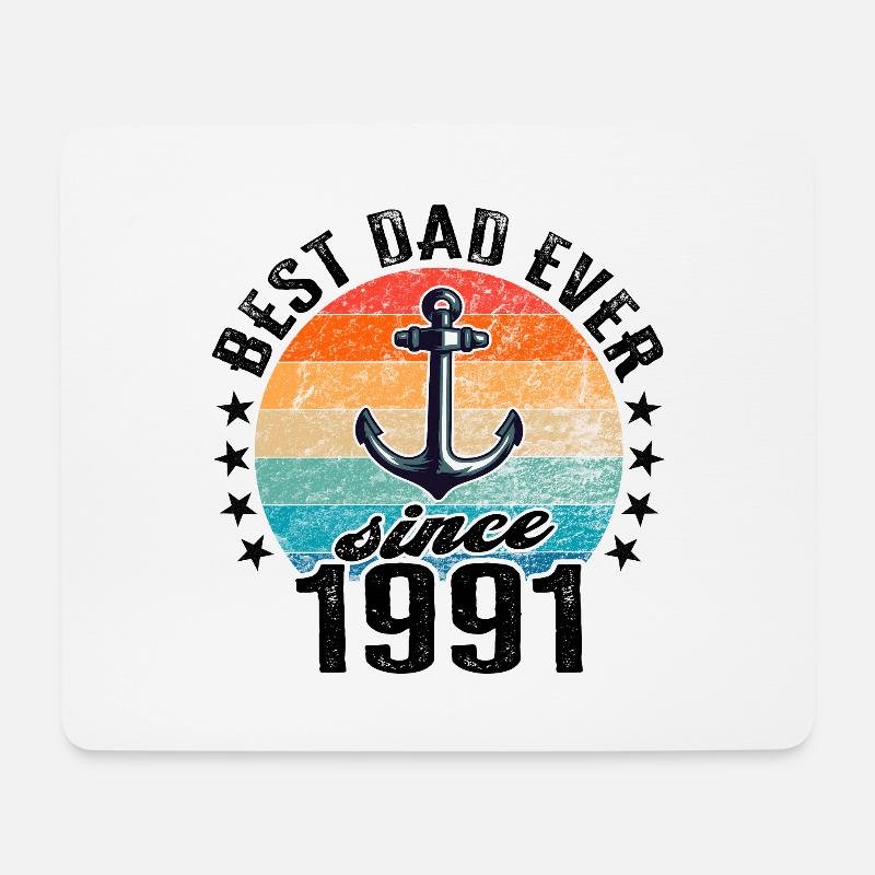 Bester Papa der Welt seit 1991 Vatertag - Mousepad (Querformat) - Weiß