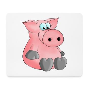 Herziges Ferkelchen - Mousepad (Querformat) - Weiß - Vorne