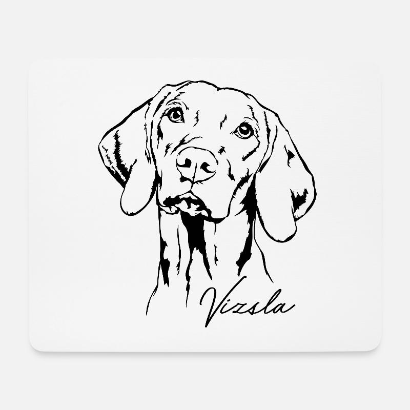 VIZSLA Wilsigns Jagdhund Jagdhunde Aufkleber - Mousepad (Querformat) - Weiß