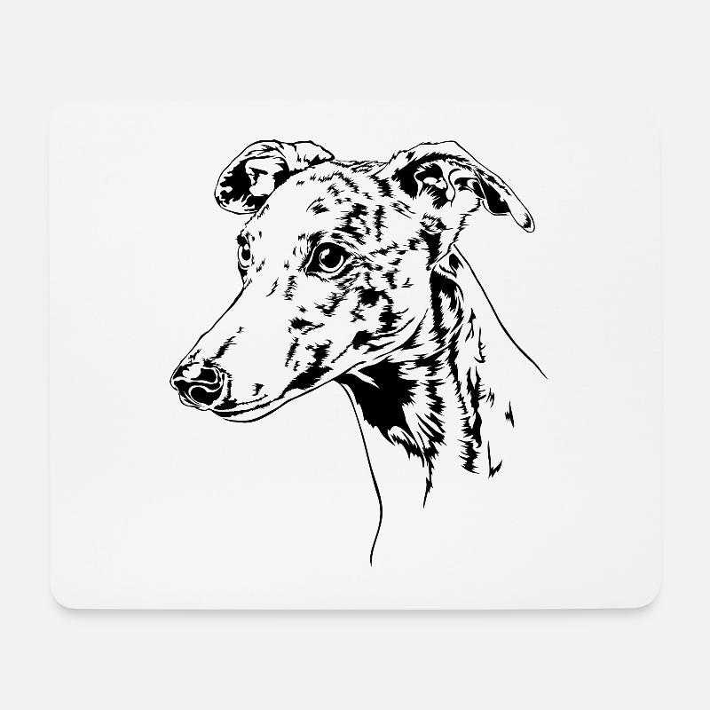 WHIPPET Windhund Windhunde Hunde Hund Wilsigns - Mousepad (Querformat) - Weiß