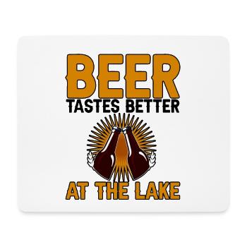 La bière a meilleur goût au lac 2 - Tapis de souris (format paysage) - blanc - Devant