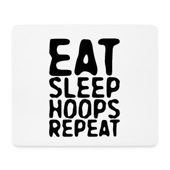 Eat Sleep Hoops Repeat - Mouse Pad (horizontal) - white - Front