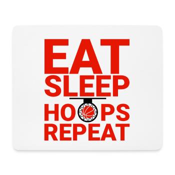 Eat Sleep Hoops Repeat 2 - Mouse Pad (horizontal) - white - Front
