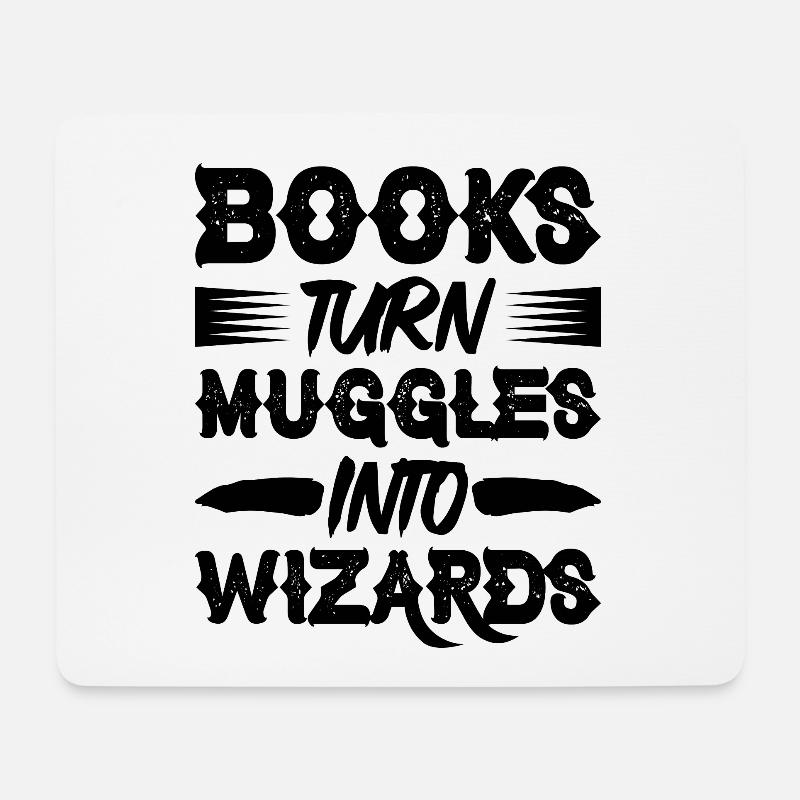 Books Turn Muggles Into Wizards - Mousepad (Querformat) - Weiß