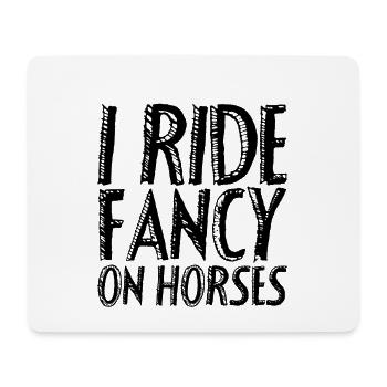Je monte fantaisie sur des chevaux - Tapis de souris (format paysage) - blanc - Devant