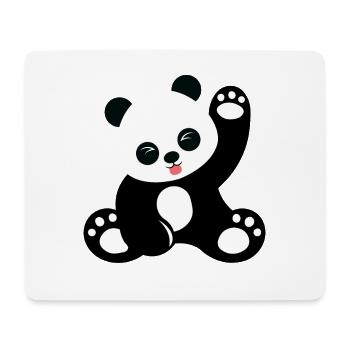 Cute sitting panda cartoon - Mouse Pad (horizontal) - white - Front