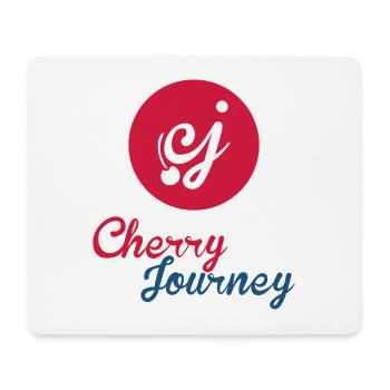 Cherry Journey Kirschen Logo Design - Mousepad (Querformat) - Weiß - Vorne