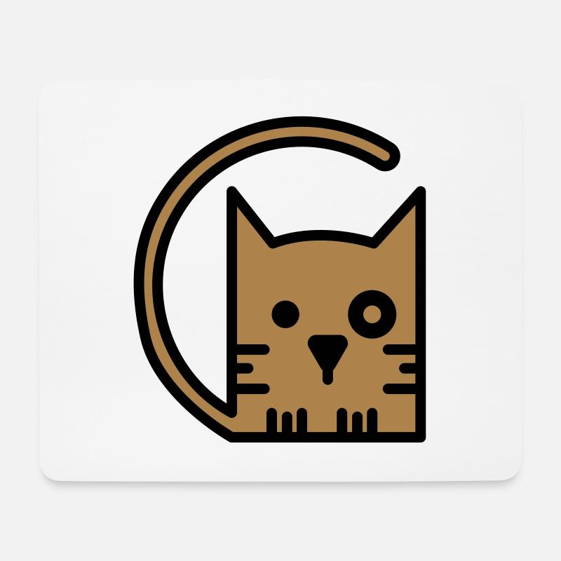Katze - Mousepad (Querformat) - Weiß