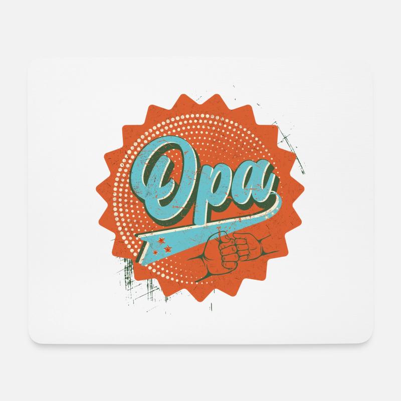Opa retro - Mousepad (Querformat) - Weiß