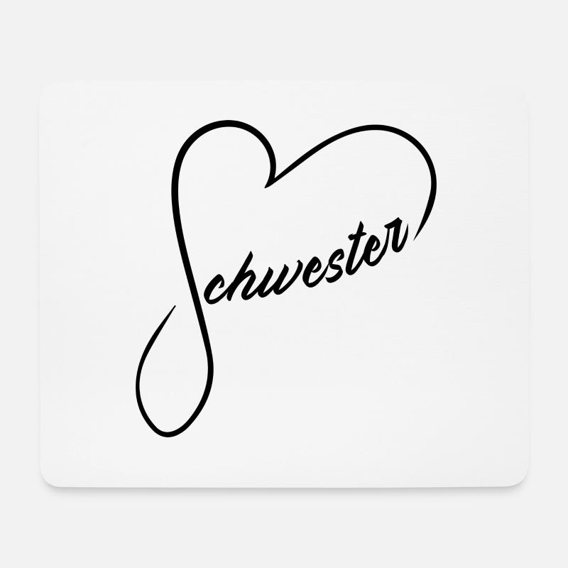 Schwesterherz - Mousepad (Querformat) - Weiß
