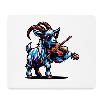 Ziege Mit Violine Und Sonnenbrille Design - Mousepad (Querformat) - Weiß - Vorne