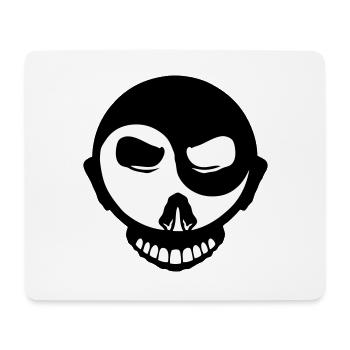 Ying Yang Totenkopf Tot Logo - Mousepad (Querformat) - Weiß - Vorne