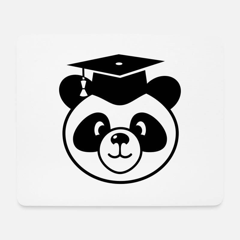 Panda mit Doktorhut - Promotion, Staatsexamen - Mousepad (Querformat) - Weiß