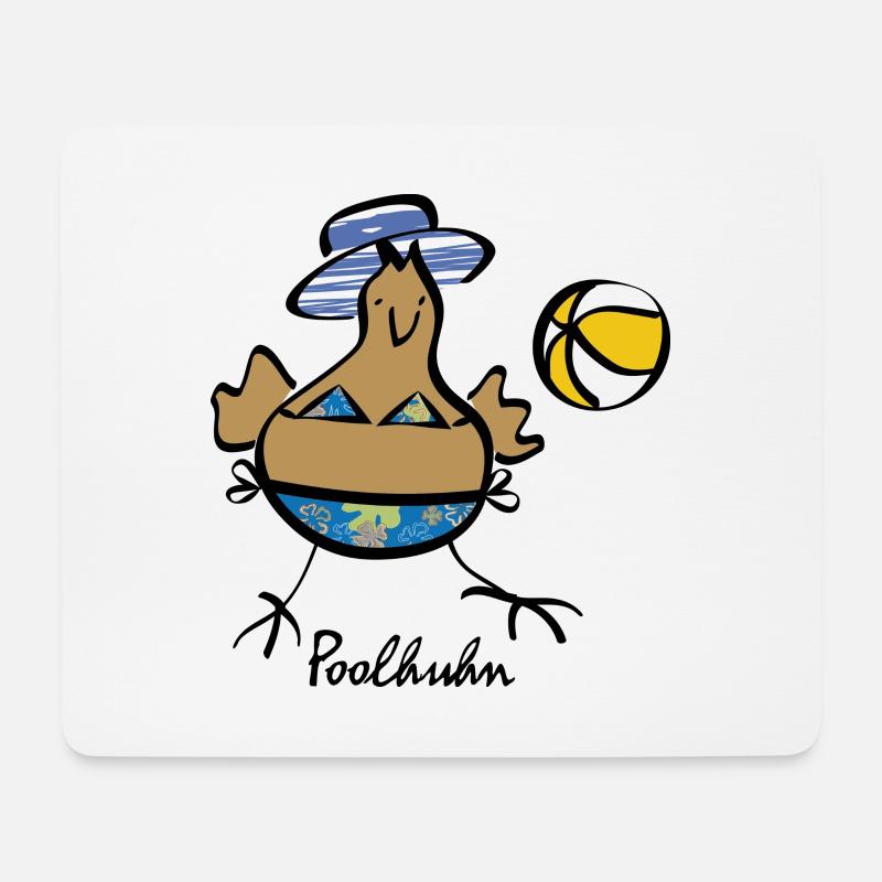 Rikel's Pool Chicken with Ball 25 - Mouse Pad (horizontal) - white
