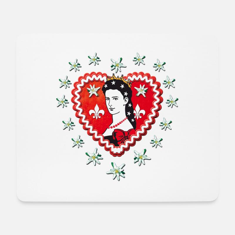 Lebkuchenherz schöne Kaiserin Elisabeth Porträt 63 - Mousepad (Querformat) - Weiß