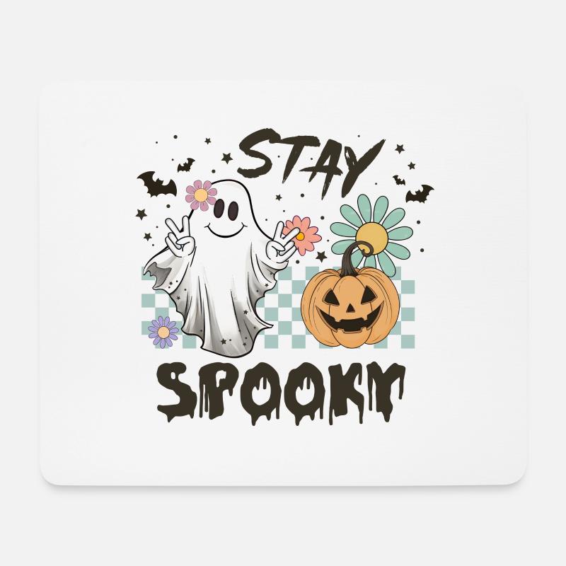 Halloween Stay Spooky Geist - Mousepad (Querformat) - Weiß