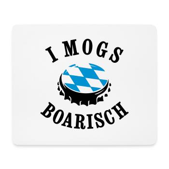 BAYERN, I MOGS BOARISCH, KRONKORKEN MIT RAUTE - Mousepad (Querformat) - Weiß - Vorne