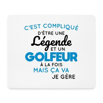 Compliqué d'être une légende et un golfeur - Tapis de souris (format paysage) - blanc - Devant