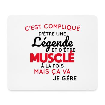 Compliqué d'être une légende et d'être musclé - Tapis de souris (format paysage) - blanc - Devant