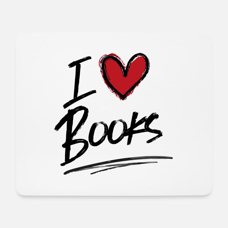 Ich liebe Bücher - Mousepad (Querformat) - Weiß