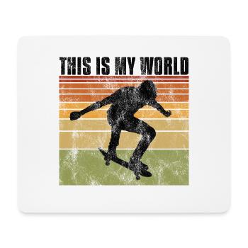 This is My world Skateboard Skateboarder Skate - Tapis de souris (format paysage) - blanc - Devant