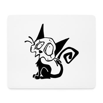 Skull Black Cat - Tapis de souris (format paysage) - blanc - Devant