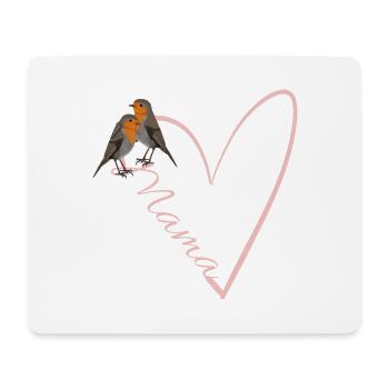 Mom Robin with Heart Gift Mother's Day - Mouse Pad (horizontal) - white - Front