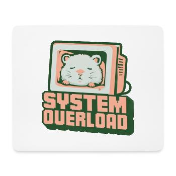 Retro Computer-Kätzchen: System Overload - Mousepad (Querformat) - Weiß - Vorne