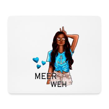 Meerweh Mädchen Illustration brünett - Mousepad (Querformat) - Weiß - Vorne