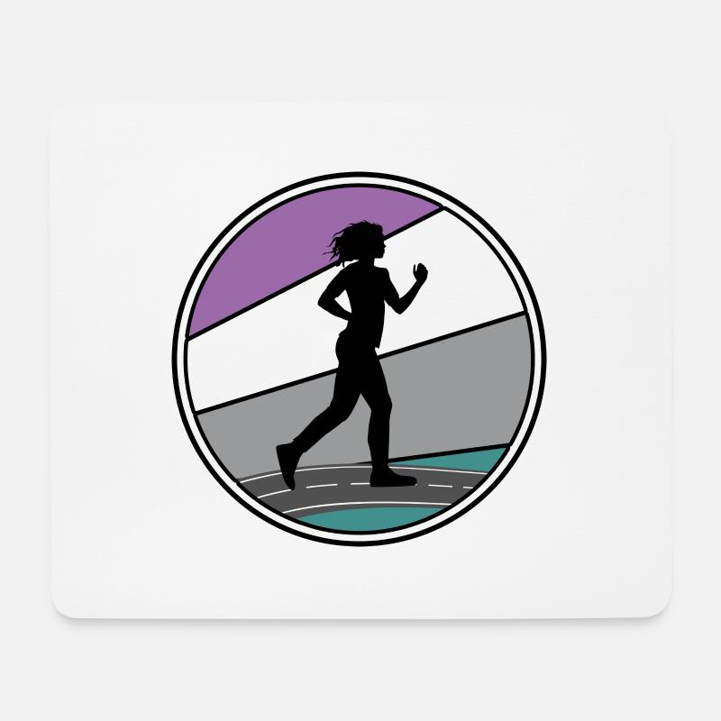 Sportgehen Geher Trail Marathon Geherin - Mousepad (Querformat) - Weiß