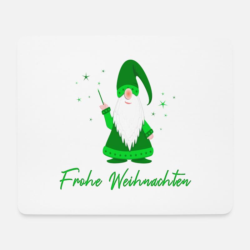 Frohe Weichnachten Wichtel grün - Mousepad (Querformat) - Weiß