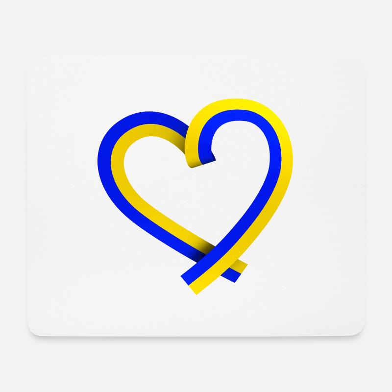 Ukraine Schweden Herz Schleife Band blau gelb - Mousepad (Querformat) - Weiß