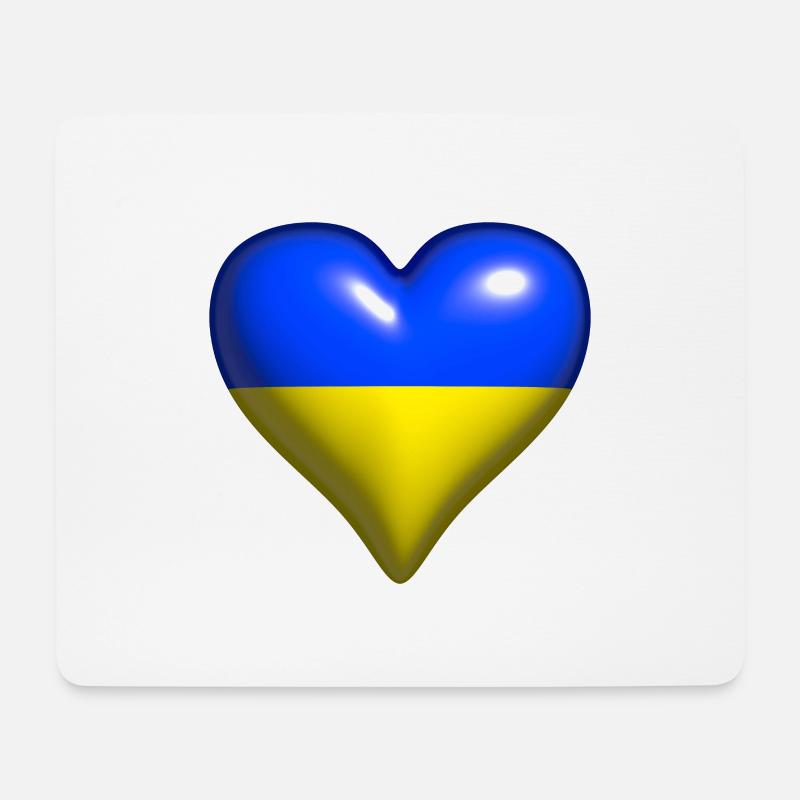 Ukraine Schweden glänzendes Herz blau gelb - Mousepad (Querformat) - Weiß